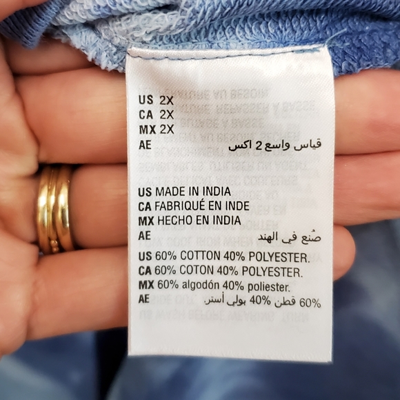 STYLE & CO BLUE TIE DYE CREWNECK WITH SIDE SLITS - Picture 4 of 7